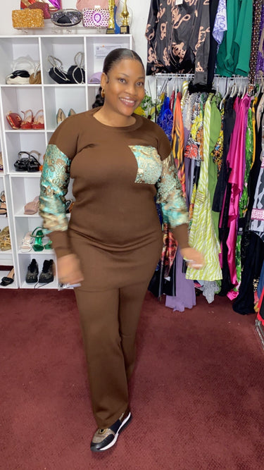 Satin Sweater Set